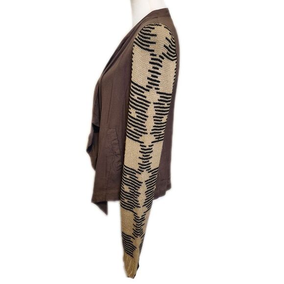 Blu Pepper taupe black cardigan sweater - great used condition - Large - Picture 2 of 9